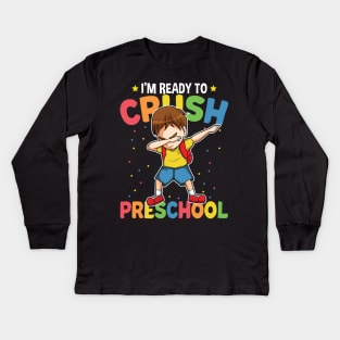 Dabbing Boy Back To School Gift For Preschool Kids Kids Long Sleeve T-Shirt